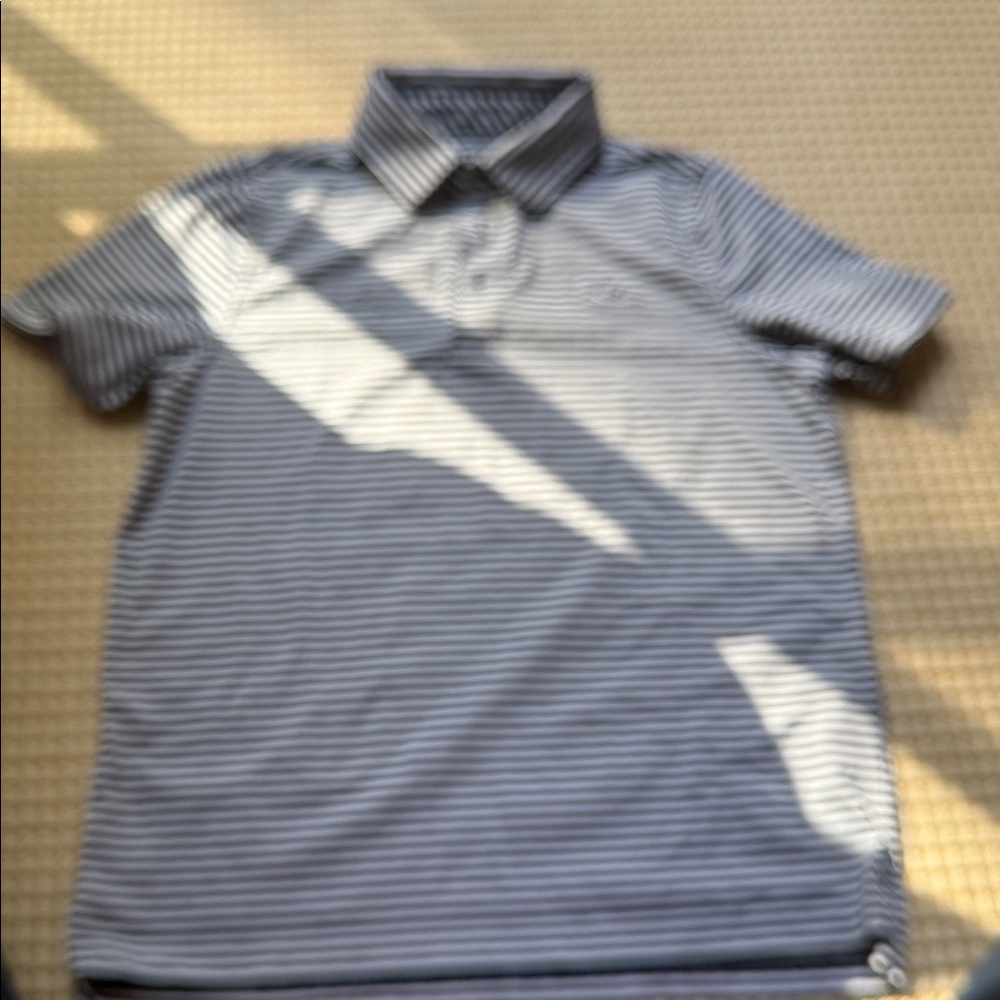 Vineyard Vines Navy and White Striped Polo